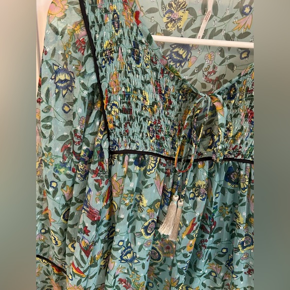 Free People metallic floral balloon sleeve dress - Picture 11 of 12